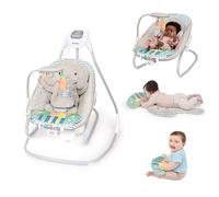 Ingenuity SimpleComfort Piano Playtime Columpio y mecedora para bebés 4 en 1, 180 grados y 3 direcciones, 0-24 meses