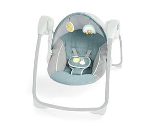 Ingenuity, Sun Valley Canopy Columpio Portátil para Bebé, 2 Juguetes, Respaldo con 2 Posiciones, Unisex, Para Edades de 0 a 9 Meses, Gris