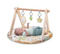 Ingenuity – Alfombra de juego para bebé Wonder & Wood, arco madera, plegable, 3 juguetes, Multicolor