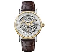 Ingersoll 1892 The Herald, Reloj automático de 40 mm para Hombre con Esfera Esqueleto Plateada y Correa de Cuero auténtico marrón I00412