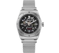 Ingersoll 1892 The Scovill, Reloj automático de 43 mm para Hombre con Esfera Esqueleto Negra y Corre Plateada de Acero Inoxidable I13903