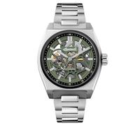 Ingersoll El Vert Reloj automático para Hombre de 43 mm con Esfera Verde y Correa de Acero Inoxidable Plateada