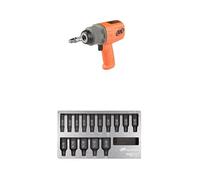 Ingersoll-Rand 2236QTIMAX-O DXS2 Llave de Impacto Neumática, Silenciosa, 2034 Nm, Caja Martillo Titanio, Anillo Fricción + DXS2 Juego de vasos de impacto profundo métrico, 15 piezas, hexagonal