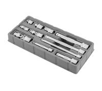 Ingersoll Rand - Juego de accesorios de enchufe de 11 piezas, acero al cromo vanadio, incluye juntas en U, adaptadores y extensiones en unidad de 1/4, 3/8 pulgadas, 1/2 pulgadas, con bandeja