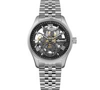 Ingersoll Reloj automático The Maverick para Hombre de 48mm con Esfera Esqueleto Negra y Pulsera de Acero Inoxidable Plateado I17403