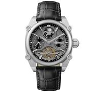 Ingersoll Reloj Automático The Varsity para Caballero de 47mm con Esfera Esqueleto Gris y Correa de Piel Negra I15401