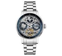 Ingersoll The Jazz Reloj automático de Fase Lunar de 42 mm para Hombre con Esfera esquelética y Brazalete de Acero Inoxidable