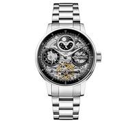 Ingersoll The Jazz Reloj automático de Fase Lunar de 42 mm para Hombre con Esfera esquelética y Brazalete de Acero Inoxidable