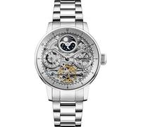 Ingersoll The Jazz Reloj automático de Fase Lunar de 42 mm para Hombre con Esfera esquelética y Brazalete de Acero Inoxidable