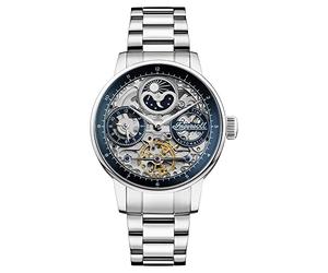 Ingersoll The Jazz Reloj automático de Fase Lunar de 42 mm para Hombre con Esfera esquelética y Brazalete de Acero Inoxidable