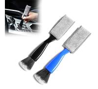 INGJIA 2 Pcs Cepillo Limpieza Coche 2 en 1, Brochas Detailing Coche Doble Cabeza Limpiar Coche Interior Suave Cepillo de Limpieza de Coche para Limpiar Los Asientos del Salpicadero de Ventilación