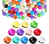 INGJIA 24 cascabeles de 22 mm, cascabeles de trineo multicolores, campanas pequeñas para adornos navideños, decoración de festivales, fiestas, fabricación de joyas, collares para bebés, gatos y perros