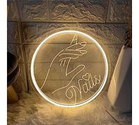 INGKE Señal Neón Uñas LED, Luz para Salón de Belleza, Letrero 3D Montado en Pared, Decoración de Habitación con Interruptor Regulable, B, 40x40cm