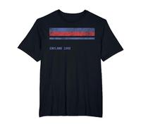 Inglaterra 1982 Clásico para los Aficionados al fútbol del Reino Unido Camiseta, Hombre Tallas Grandes, Negro, 2X Alto
