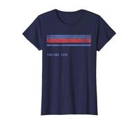 Inglaterra 1982 Clásico para los Aficionados al fútbol del Reino Unido Camiseta, Mujer, Azul Marino, XS