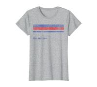 Inglaterra 1982 Clásico para los Aficionados al fútbol del Reino Unido Camiseta, Mujer, Gris Jaspeado, XS