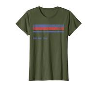 Inglaterra 1982 Clásico para los Aficionados al fútbol del Reino Unido Camiseta, Mujer, Verde Oliva, XS