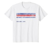 Inglaterra 1982 Clásico para los Aficionados al fútbol del Reino Unido Camiseta, Niños, Blanco, 2 años
