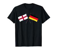 Inglaterra Alemania Banderas Cruzadas Inglés Alemán Camiseta