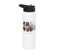 Inglaterra autobuses rojos y Támesis - vacaciones en Londres Stainless Steel Insulated Water Bottle