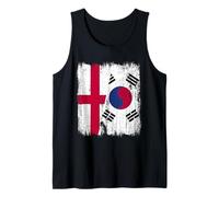 Inglaterra Corea del Sur Media Bandera Inglés Corea del Sur Camiseta sin Mangas