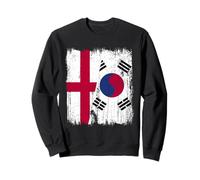 Inglaterra Corea del Sur Media Bandera Inglés Corea del Sur Sudadera
