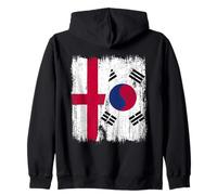 Inglaterra Corea del Sur Media Bandera Inglés Corea del Sur Sudadera con Capucha