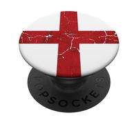 Inglaterra Eng Inglés Cruz de San Jorge Vintage Distressed PopSockets PopGrip Adhesivo