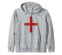 Inglaterra Eng Inglés Cruz de San Jorge Vintage Distressed Sudadera con Capucha