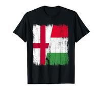 Inglaterra, Italia, media bandera, orgullo inglés italiano Camiseta