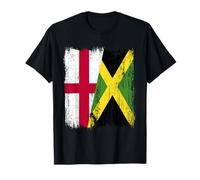 Inglaterra Jamaica Media Bandera Inglés Jamaicano Heritage Camiseta