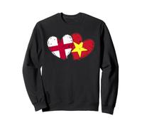 Inglaterra Vietnam Corazón Banderas Inglés Vietnamita Amor Orgullo Sudadera