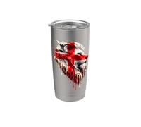Inglaterra Wax St George's Day Gráfico Clásico Inglés Vaso térmico de acero inoxidable de doble pared
