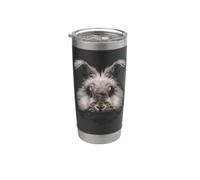 Inglés Angora Conejo Cara Bosque Fauna Silvestre Vaso térmico de acero inoxidable de doble pared