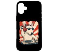 Inglés Bull Terrier DJ House Music Retro Dog Lover Carcasa para iPhone 16 Plus