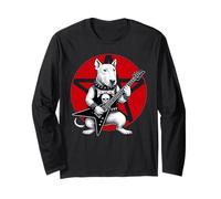 Inglés Bull Terrier Heavy Metal Guitarra Rock Dog Lover Manga Larga