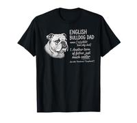 Inglés Bulldog Papá Definición Divertido Amante de los Perros Día del Padre Camiseta