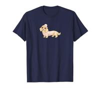 Inglés Crema De Pelo Largo Dachshund Corazón Camiseta