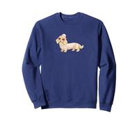 Inglés Crema De Pelo Largo Dachshund Corazón Sudadera