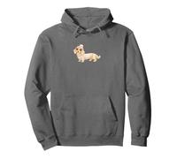 Inglés Crema De Pelo Largo Dachshund Corazón Sudadera con Capucha