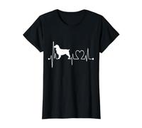 Inglés Springer Spaniel Dog My Heartbeat EKG Amantes de Perros Camiseta gráfica económica, Mujer, Negro, XL