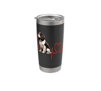 Inglés Springer Spaniel Heartbeat Dog Lifeline Vaso térmico de acero inoxidable de doble pared