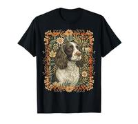 Inglés Springer Spaniel William Morris Floral Dog Art Camiseta