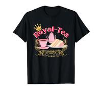 Inglés Tea Party Royalty Juego de Palabras Amantes del té Divertido Camiseta gráfica económica, Hombre, Negro, L