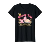 Inglés Tea Party Royalty Juego de Palabras Amantes del té Divertido Camiseta gráfica económica, Mujer, Negro, M