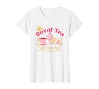Inglés Tea Party Royalty Juego de Palabras Amantes del té Divertido Camiseta gráfica económica, Mujer, Blanco, L
