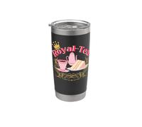 Inglés Tea Party Royalty Juego de palabras Amantes del té Divertido Vaso térmico de acero inoxidable de doble pared