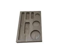 Ingota de fundición de grafito de alta pureza, Barra de lingote grafito 7/8 agujeros for fundir oro, plata y cobre, refinar varios tamaños(110x75x12mm)