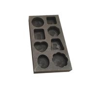 Ingota de fundición de grafito de alta pureza, Barra de lingote grafito 7/8 agujeros for fundir oro, plata y cobre, refinar varios tamaños(118x64x15mm)
