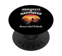 Ingredientes DE LA Felicidad Puesta DE Sol Y SOLITUD Senderismo Naturaleza PopSockets PopGrip Adhesivo
